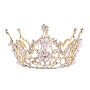 Shenglan Corona di Capelli Topper Personalizzato di Alta Qualità Di Compleanno Dell'annata Corona Diademi Accessorio Nuziale di Spettacolo Da Sposa Tiara Corona