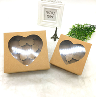 Boîte à gâteau carrée en papier kraft fabriquée sur mesure, utilisant des matériaux recyclés pour les fenêtres, pour l'emballage alimentaire