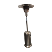 Chauffage de jardin d'extérieur portable sur pied en acier inoxydable, table à gaz propane avec table à feu et parasol