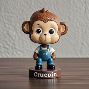 カスタマイズされた動物モデルモンキー画像ボブルヘッド人形樹脂素材は、家庭用家具の装飾に使用できます