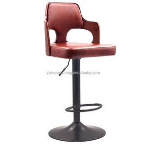 Taburetes de Cuero Vintage para Bar, Sillas de Restaurante para Cocina, Diseño Nórdico, Madera de Nogal, Café, <span class=keywords><strong>Casino</strong></span> Moderno - Product Image 1
