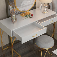 Table de maquillage italienne de luxe INS Table de toilette moderne multifonctionnelle avec armoire de rangement pour chambre à coucher ou salle de bain