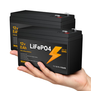 Batterie rechargeable au lithium-ion LiFePO4 12V 8Ah certifiée CE RoHS, remplacement du plomb-acide, 96Wh, entrepôt Allemagne - Product Image 1