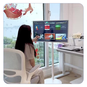 Téléviseur intelligent LED blanc rotatif et mobile de 32 pouces avec écran interactif et haut-parleur intégré - Product Image 3