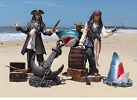 Statue de Pirate en Résine Grandeur Nature, Sculpture de Personnage de Film en Fibre de Verre pour Décoration de Parc Extérieur