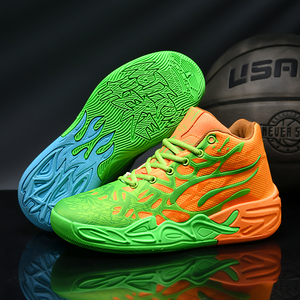 Chaussures de <span class=keywords><strong>basket</strong></span>-ball pour hommes, baskets montantes imprimées graffiti colorées, motif galaxie vibrant, chaussures de sport pour streetball et entraînement athlétique - Product Image 5