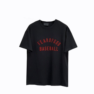 Camiseta de manga corta Essentials 7 Mainline Flocked BASEBALL <span class=keywords><strong>para</strong></span> hombre, estilo urbano, <span class=keywords><strong>para</strong></span> <span class=keywords><strong>parejas</strong></span>, primavera/verano, con cuello redondo y letras a la moda. - Product Image 5