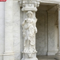 Colonnes Caryatides en marbre de style romain ornemental YOUFINE pour l'entrée de villa