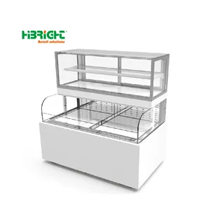 Luft kühlsystem Bäckerei Gekühlter Kuchens chrank Doppel deck Dual-Temperature Showcase