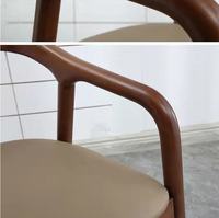 Chaise de salle à manger en bois massif, chaise en bois de frêne avec siège en tissu