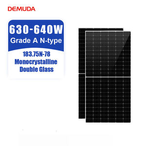 แผงโซลาร์เซลล์ DEMUDA Longi 630w 635w 640w 182 มม. โมโน กระจกสองชั้น มัลติคริสตัลไลน์ แบบสองหน้า ครึ่งเซลล์ สำหรับใช้ในบ้าน - Product Image 1