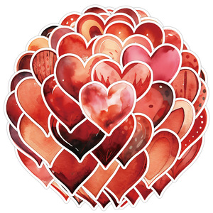 Autocollants Cœur Saint-Valentin Multi-Designs, Décalcomanies en Vinyle Imperméables pour Ordinateur Portable, Téléphone, <span class=keywords><strong>Tablette</strong></span>, Autocollants Mignons pour Scrapbooking et Journal - Product Image 2
