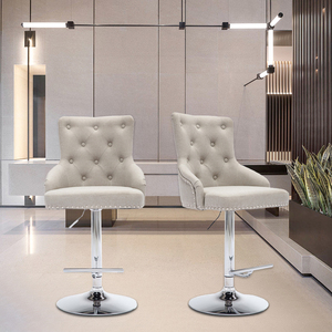 Sillas de Bar Giratorias Blancas de Lujo Directas de Fábrica, Sillas Altas Contemporáneas de Cuero PU con Base de Metal, Personalizables OEM/ODM para <span class=keywords><strong>Cocina</strong></span> y Hogar - Product Image 4