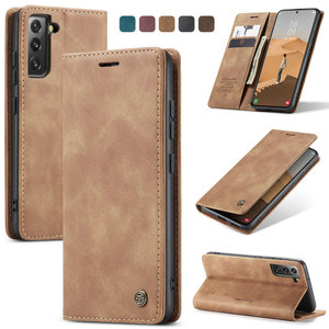 CaseMe <span class=keywords><strong>Pochette</strong></span> d'argent de luxe pour Samsung S22 Étui portefeuille à rabat en cuir magnétique puissant pour Samsung Galaxy S23 <span class=keywords><strong>FE</strong></span> S22 <span class=keywords><strong>S21</strong></span> Ultra - Product Image 1