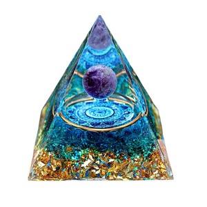 Kogiya <b>Crystal</b> <b>Chip</b> Pyramid Resin Epoxy Craft Desktop Ornament Blue Eye Glass Home Decoration Gift - Product Image 5