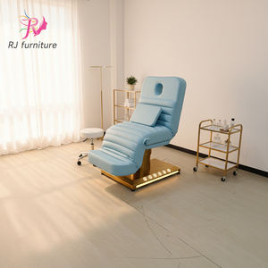 Meubles de salon de beauté de luxe, lit de massage électrique incurvé à 3 moteurs avec LED, lit de spa pour les cils, lit de soin du visage - Product Image 5