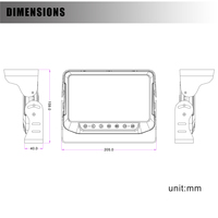 IP68 impermeable Metal 7 ''autobús camión respaldo Monitor soporte 3 PCS 720P 1080P AHD cámara de marcha atrás