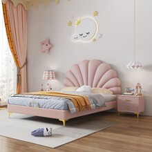 Hiện đại đơn giản vỏ thân thiện với môi gỗ sồi giường tầng phong cách kem kích thước đầy đủ 1.5m đôi phòng ngủ chính giường nhung trẻ em màu đỏ - Product Image 6