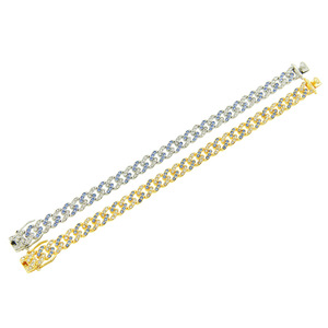 2026 Hot Selling Personalization Simple Design Alloy Double Color Chain <b>Bracelet</b> Hiphop Style Unisex <b>Bracelets</b> Fashion Jewelry - Product Image 6