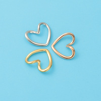 Coeur Bijoux Pendentif Diy Acier Inoxydable 18k Plaqué Or Charme Personnalisé Collier Pendentif Pour Collier Boucles D'oreilles Faire En Gros