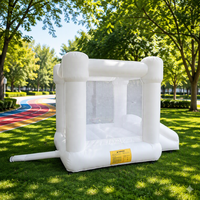 Mini château gonflable portable - Structure extérieure commerciale en tissu blanc