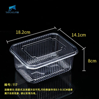 Conteneurs d'emballage alimentaire rectangulaires en plastique PET de qualité alimentaire, vente en gros d'usine, pour pain, gâteaux, sushis, salades, aliments frais