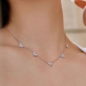 Joyería Dylam, Precio al por Mayor, Servicio OEM ODM, Cadena de Plata de Ley 925, Collar con Colgante de Zirconia 5A en Forma de Corazón - Product Image 4