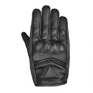 Guantes de Motociclismo Negros de Cuero Genuino para Carreras, Guantes Blancos para Motocicleta con Protección de Nudillos para Hombre, Verano e Invierno - Product Image 1