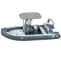 Perahu Penyelamat aluminium 17 kaki, dengan motor tempel, 520 kapal rib tiup dengan sertifikat CE