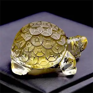 Natural Crystal Carvings Turtle Gemstone Healing Stones High Quality Citrine Turtle For Jewelry Gift