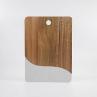 COSEN Eco-vriendelijk Scandinavisch design marmeren acacia rechthoekig kaasplank fruit snijplank 4-delige set gepersonaliseerde gravure