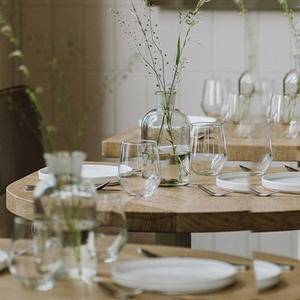 Solid Wood Semi-Circular and Square Dual-Purpose Dining Room Furniture <b>Table</b> for Compact Apartments - Product Image 3