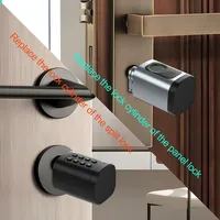 Serrure cylindrique numérique intelligente réglable 60-90 mm TT Lock/Tuya avec déverrouillage par empreinte digitale, application, mot de passe, carte RFID ou clé