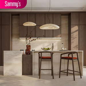 Nuevo Modelo de Gabinetes de Cocina Modulares Modernos, Opciones de Laminado/Vidrio, Encimera de Mármol, Cajones con Cierre Suave, Grifo Ecológico - Product Image 2