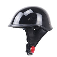 Casque de moto demi-visage noir mat, Chopper Cruiser Biker scooter casque avec lunettes de soleil DOT