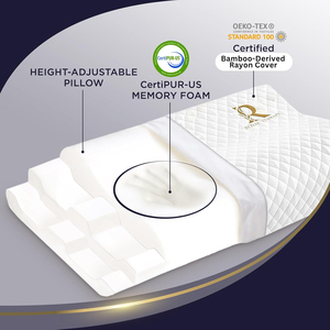 3 Layers Adjustable Contour Memory Foam <strong>Pillow</strong> Side Sleeper <strong>Pillow</strong> for Neck and <strong>Shoulder</strong> Pain Relief - Product Image 2