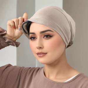 Nuevo Hijab Antideslizante con Correa Elástica, Hijab Antideslizante con Gorra Interior, Elegante Gorra Hijab Antideslizante de Color Liso - Product Image 6