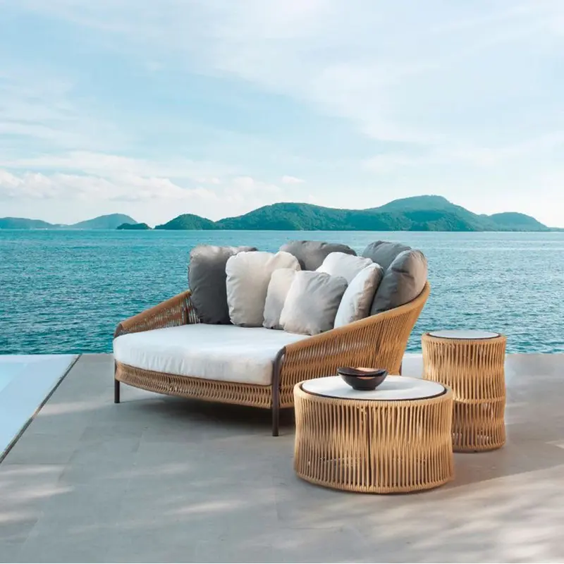 Sang trọng hiện đại Patio phong cách chất lượng cao ngoài trời bãi biển không thấm nước Sun Lounger