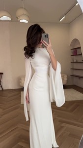 Robe de soirée patchwork en gaze pour femme, style mondaine, avec dos lacé - Product Image 6