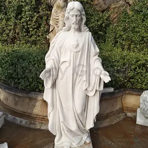Outdoor Garden Church Ornaments Marble Religious Sculpture Christian Catholic Jesus Stone Statue