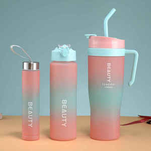 40OZ 3-Piece Stainless Steel Vacuum Car Refrigerator Cup Dual Drinking Straw Gradient Color Handle Portable for Car Use - Product Image 3