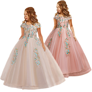 New Design Formal Eco-Friendly Summer Girls' Floral Dresses 12yr Children's Ankle-Length Ball Gown - Product Image 4