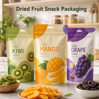 Op maat bedrukte gedroogde mango kiwi stand-up pouch met ritssluiting en ophanggat, exotische fruitverpakking, groothandel