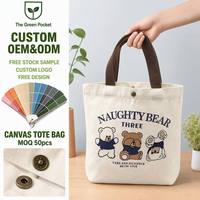 Canvas boodschappentas beer cartoon lunchbox milieuvriendelijke op maat bedrukte kinderlunchtas cartoon draagtas groothandel lunchbox draagtas