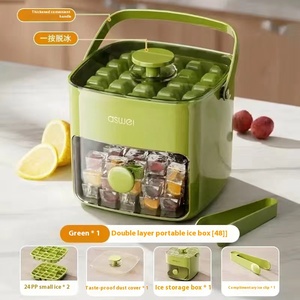 Bac à glaçons carré en silicone 2-en-1 grande capacité avec pince, moule de pressage en plastique de qualité alimentaire pour réfrigérateur - Product Image 5