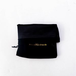 Pochette en velours noir avec cordon de serrage pour flacon de parfum et emballage de parfum, design personnalisé et logo doré disponibles - Product Image 3
