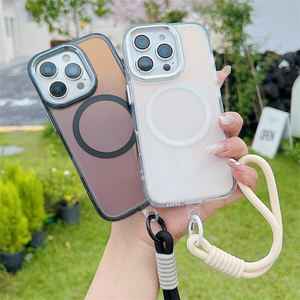 Sang Trọng Laser Từ Phí Không Dây Điện Thoại Trường Hợp Đối Với <span class=keywords><strong>iPhone</strong></span> 16 17 15 14 Cộng Với 13 12 11 Pro Max Dây Đeo Cổ Tay Dây Buộc Cứng Bìa - Product Image 2