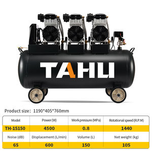TAHU 150L 1440RPM 4500W 6HP compressore d'aria industriale silenzioso portatile Oil-Free con 220V TH-15150 nuova condizione - Product Image 4