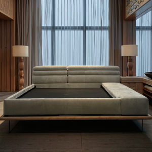 Cama de Roble Semi-Madera, Estilo Moderno Chino, Completa, Minimalista, con Almacenamiento, para Dormitorio, Tipo Capitán, King, Hostal, Familiar - Product Image 6