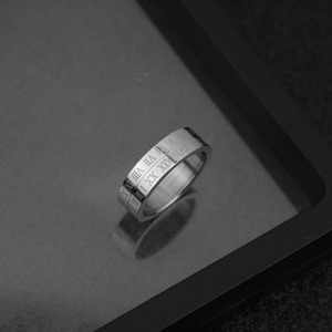 Bague rotative en acier inoxydable au design de niche de luxe léger, tailles multiples, unisexe, avec chiffres romains, bijoux tendance, vente en gros - Product Image 2